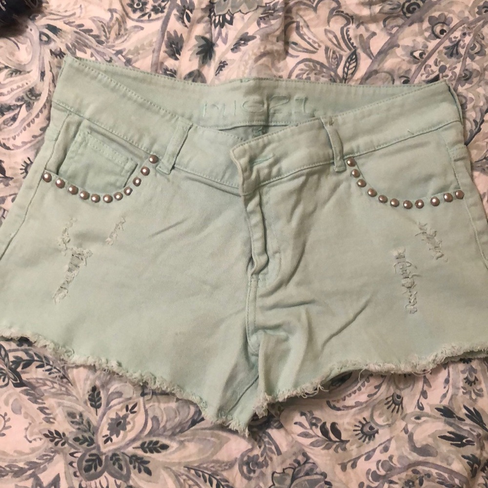 Mint Cut Off Shorts